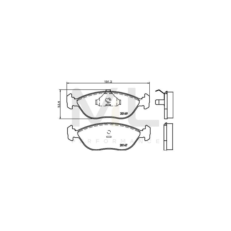 TEXTAR 2014701 Brake pad set not prepared for wear indicator