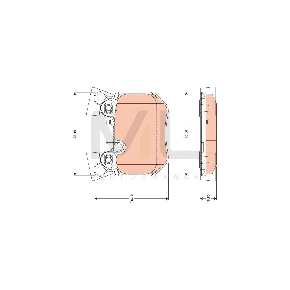 TRW Gdb1795 Brake Pad Set Prepared For Wear Indicator