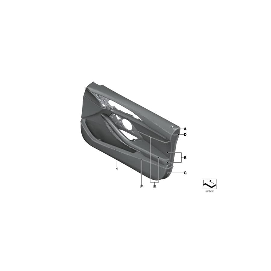 Genuine BMW 51417997077 G16 Door Panel, Leather, Front Left INDIVIDUAL (Inc. M850iX, 840i & 840iX)