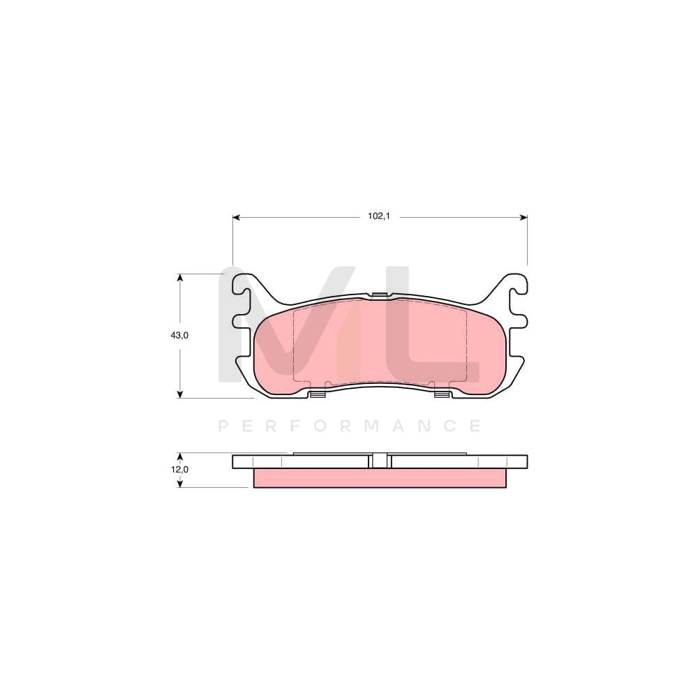 TRW Gdb3319 Brake Pad Set For Mazda 323 Not Prepared For Wear Indicator