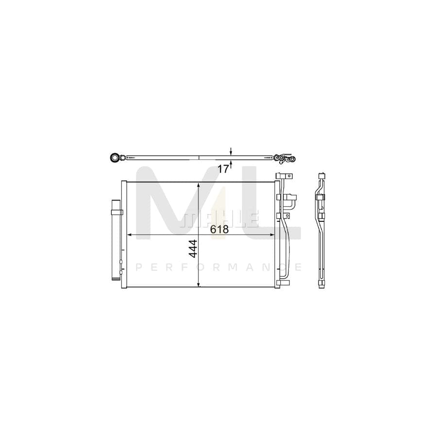 MAHLE ORIGINAL AC 489 000S Air conditioning condenser with dryer | ML Performance Car Parts