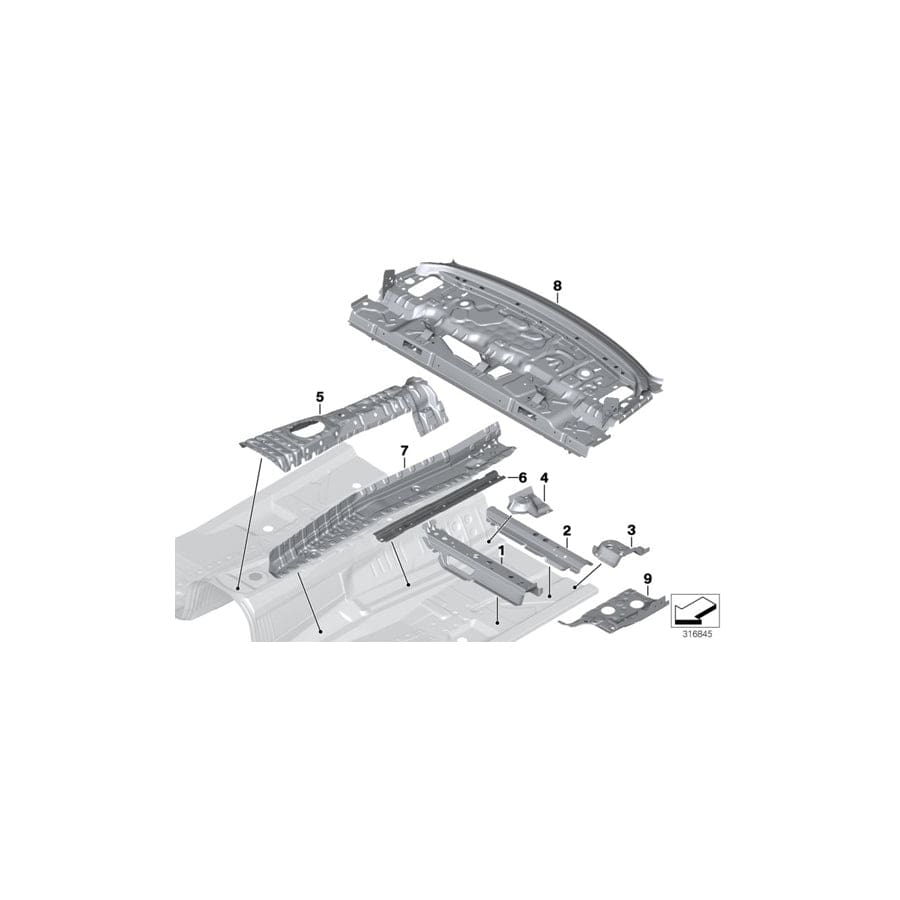 Genuine BMW 41117333871 F34 Support For Seat Console, Outer Left (Inc. 340i, 335iX & 320d)