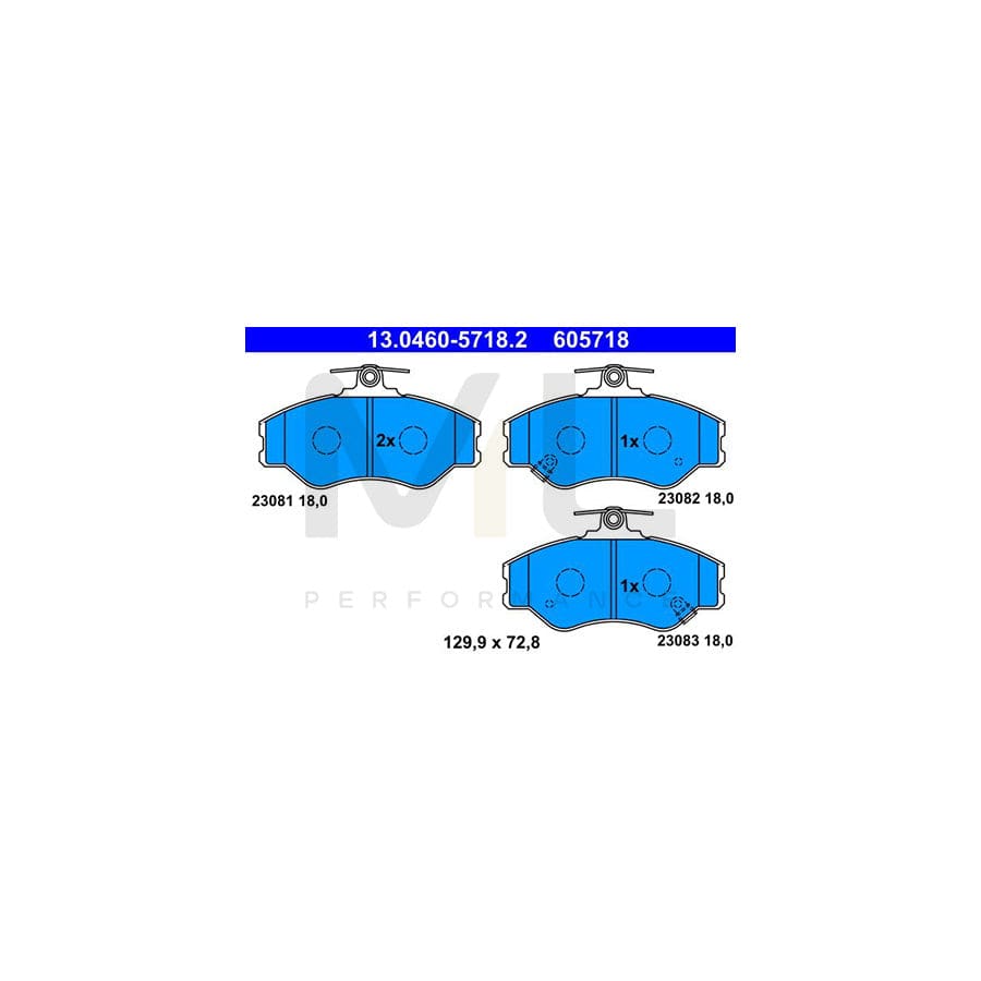 ATE 13.0460-5718.2 Brake pad set for HYUNDAI H100 with acoustic wear warning