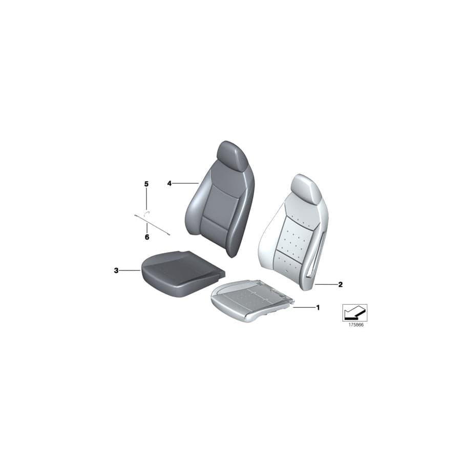Genuine BMW 52107266842 E89 Basic Backrest Leather Cover, Right WALNUSS (Inc. Z4)
