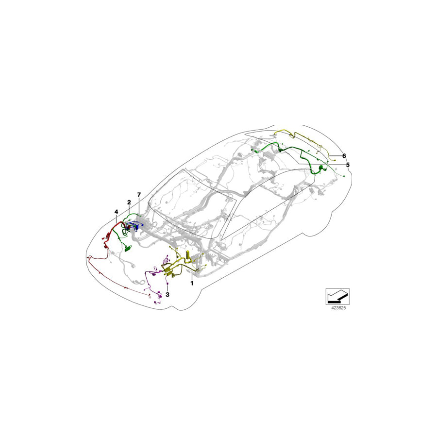 Genuine BMW 61119180530 E92 E93 E90 Rep. Wiring Harness, Front Sector, Left (Inc. M3)