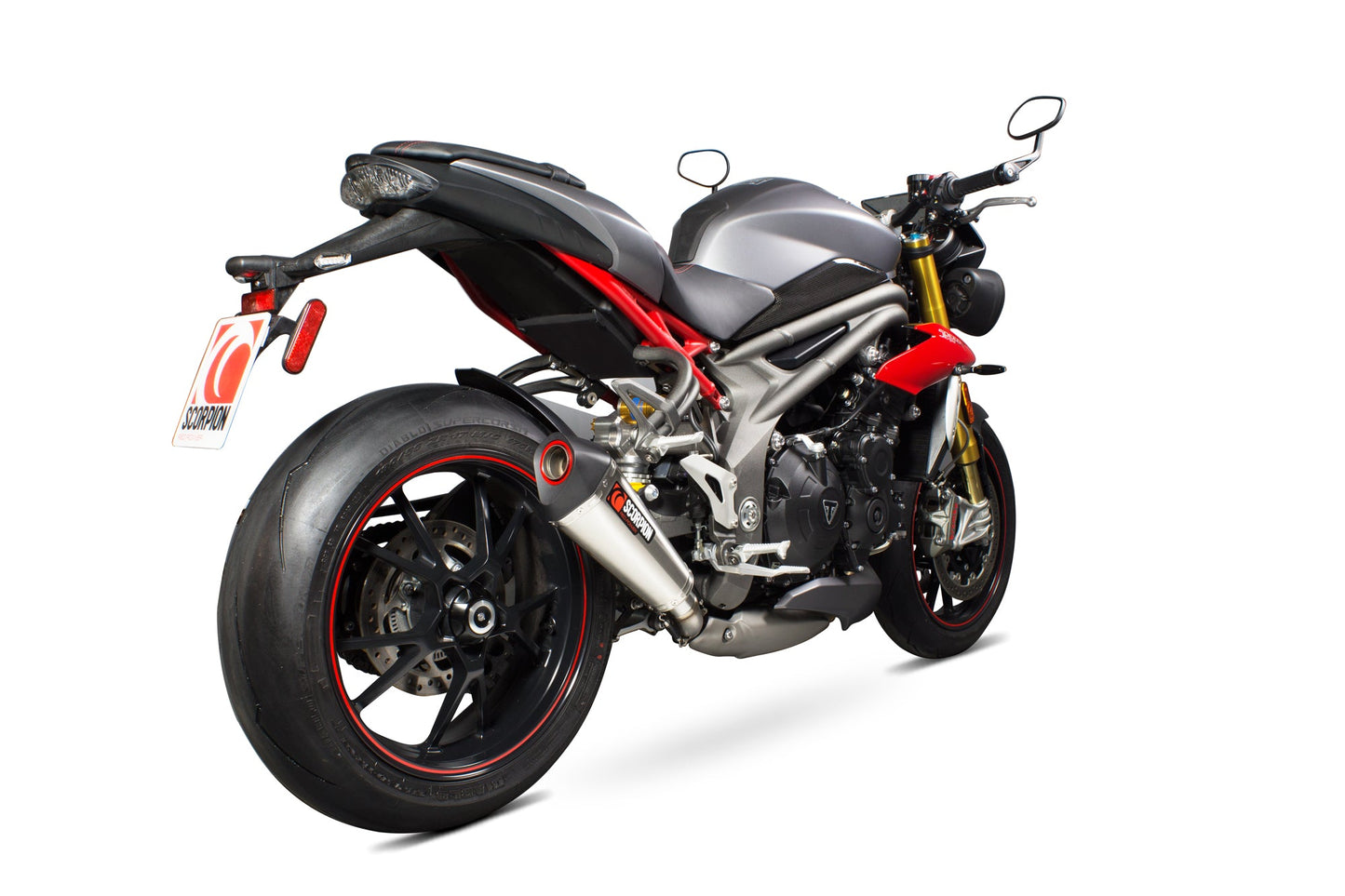 Scorpion RTR84SESEO Triumph Speed Triple 1050 R Serket Taper Slip-On - Brushed Stainless Steel Sleeve | ML Performance UK UK