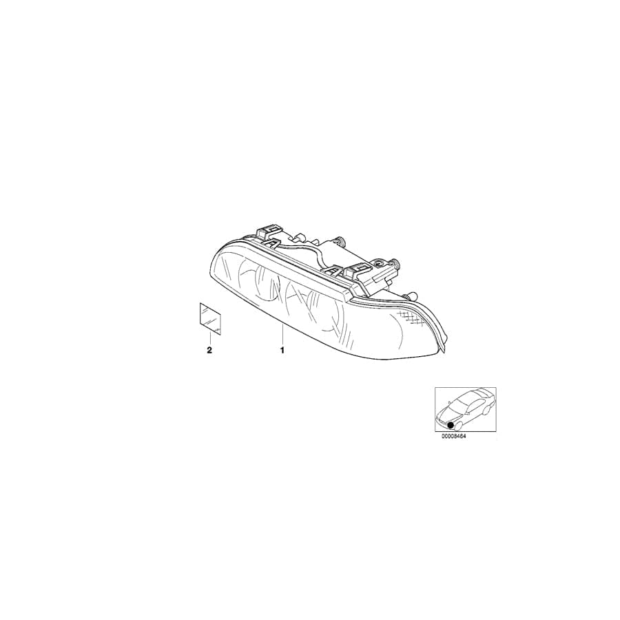 Genuine BMW 63128372754 E39 Headlight Right (Inc. 540iP, 520i & 535i)