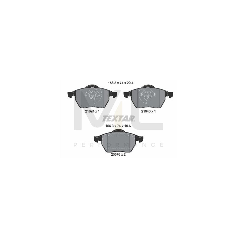 TEXTAR 2162402 Brake pad set not prepared for wear indicator