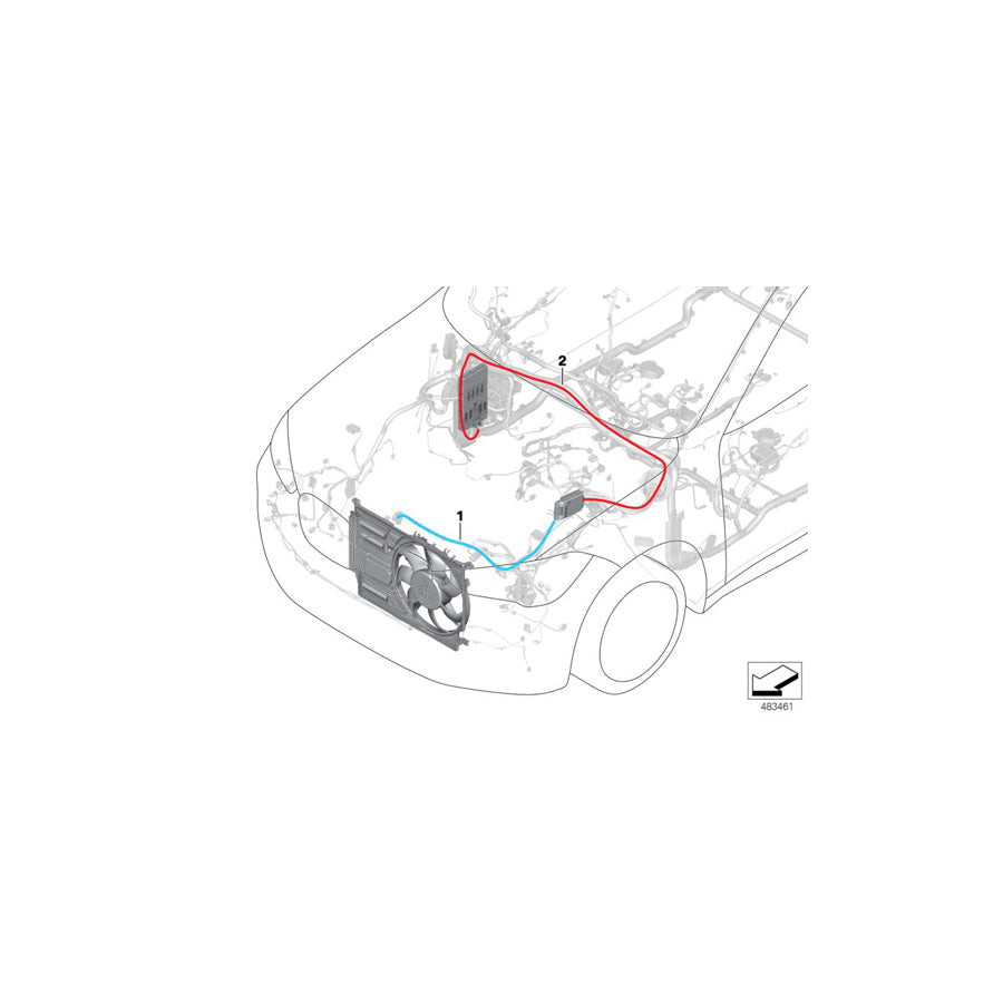 Genuine BMW 61126821858 F48 F39 Battery Cable (Plus Pole) (Inc. X1 28i, X2 28iX & X2 28i)