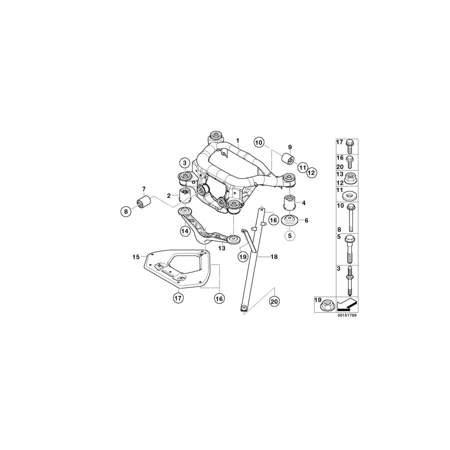 Genuine BMW 51617213524 E85 E86 Pull Rod Right (Inc. Z4 3.0si, Z4 2.5i & Z4 2.5si)