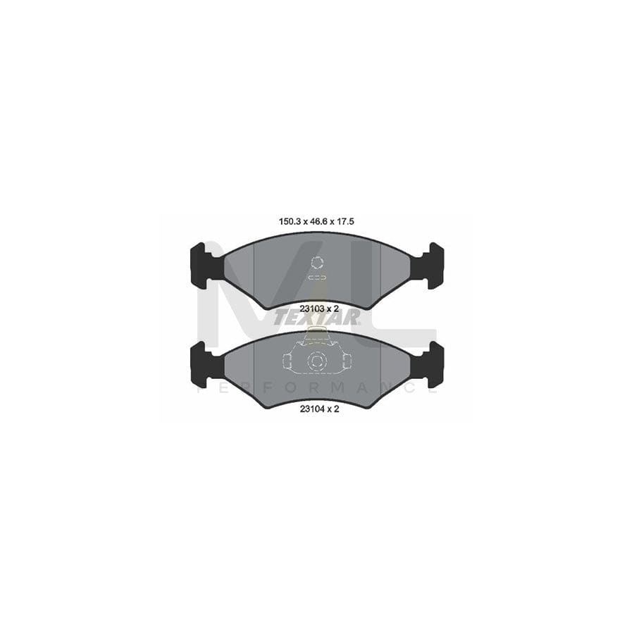 TEXTAR 2310301 Brake pad set not prepared for wear indicator