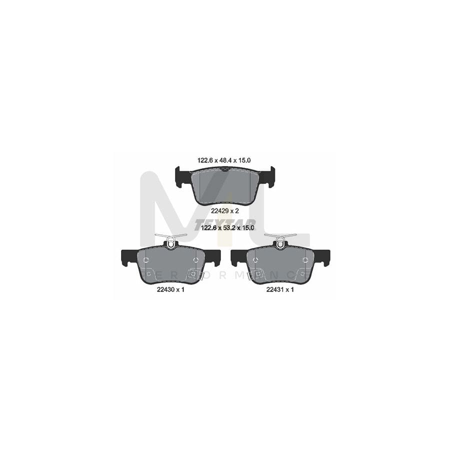 TEXTAR 2242901 Brake pad set with acoustic wear warning