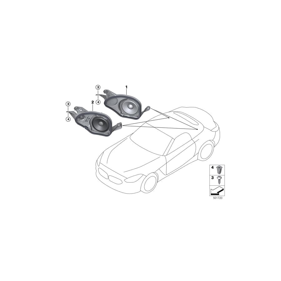 Genuine BMW 65132622621 G29 Support Speaker Partition Panel, Left HIFI SYSTEM (Inc. Z4)