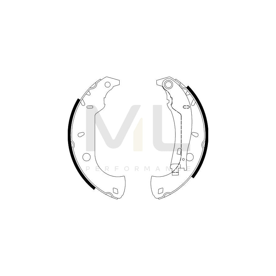 HELLA 8DB 355 001-021 Brake Shoe Set with handbrake lever | ML Performance Car Parts