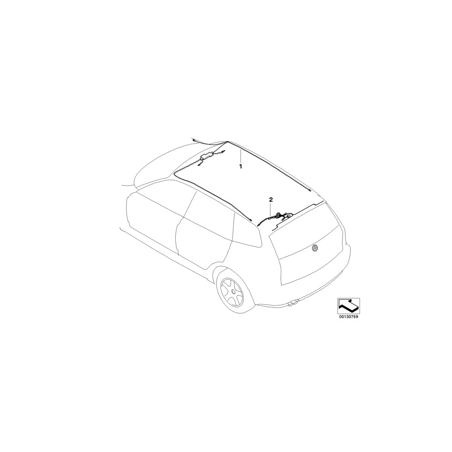 Genuine BMW 61123412556 E83 Wiring Set Rear Spoiler (Inc. X3 3.0i, X3 3.0si & X3 2.0i)