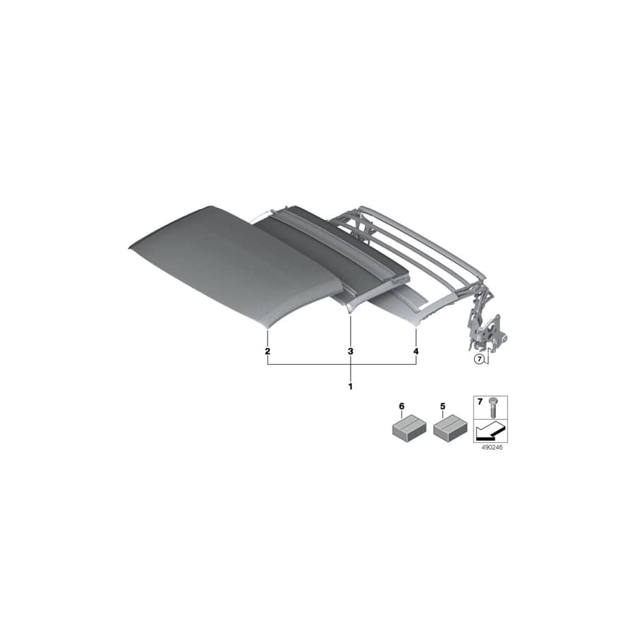 Genuine BMW 54348495138 I15 Repair Kit For Convertible Top Fabric (Inc. i8)