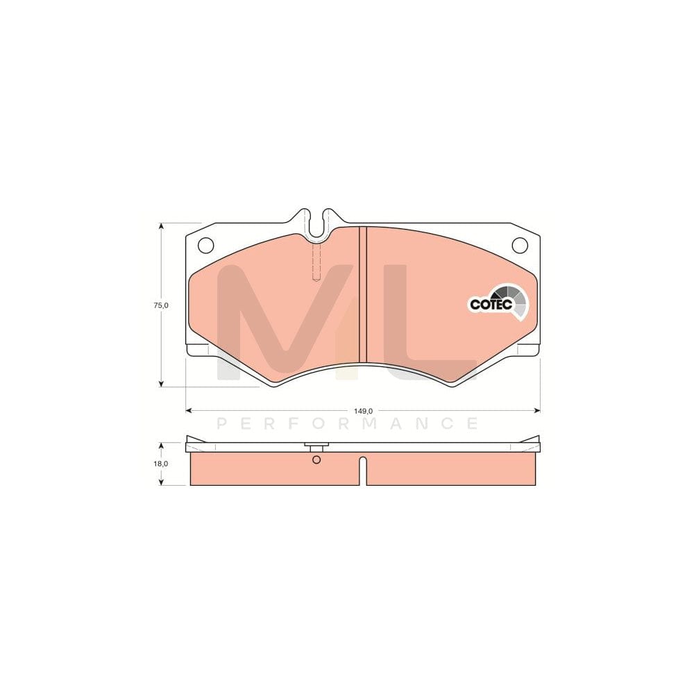 TRW Cotec Gdb317 Brake Pad Set Prepared For Wear Indicator