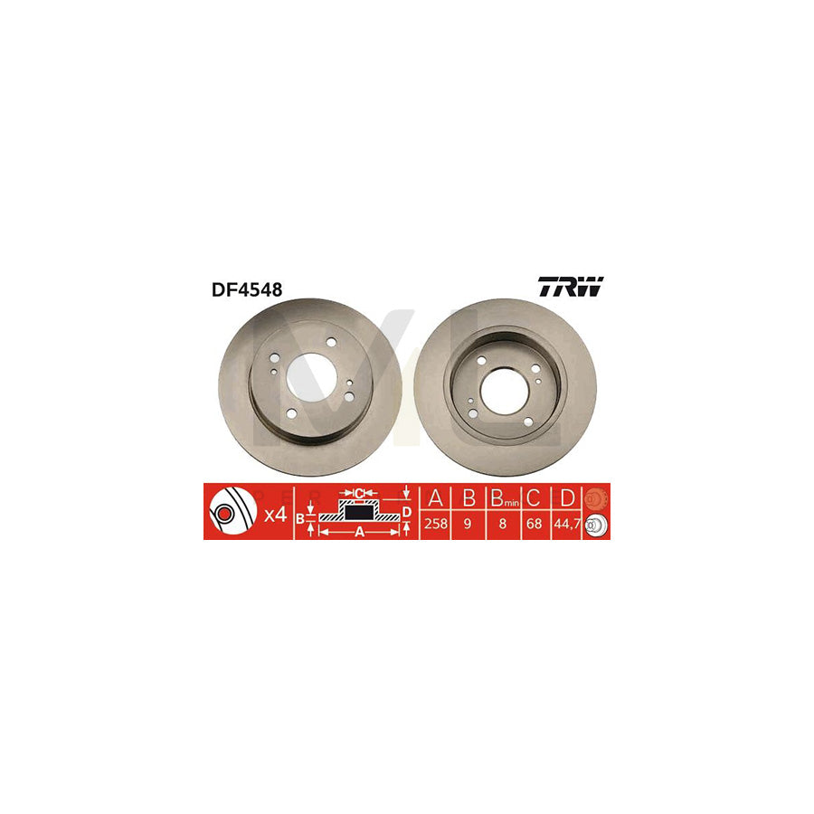 TRW DF4548 Brake Disc for NISSAN Primera Estate (W10) Solid - 1 piece