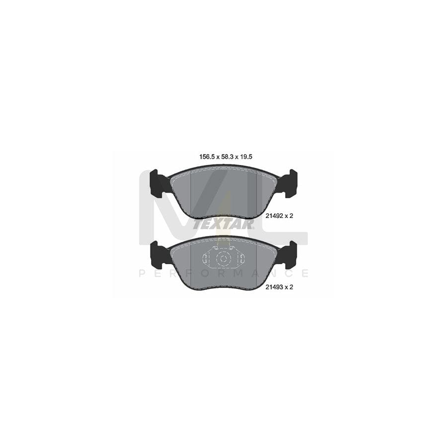 TEXTAR 2149201 Brake pad set not prepared for wear indicator