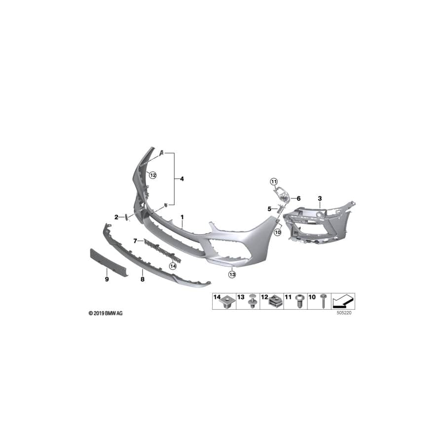 Genuine BMW 51118070764 F92 F93 F91 License-Plate Carrier Front M US/JAP (Inc. M8)