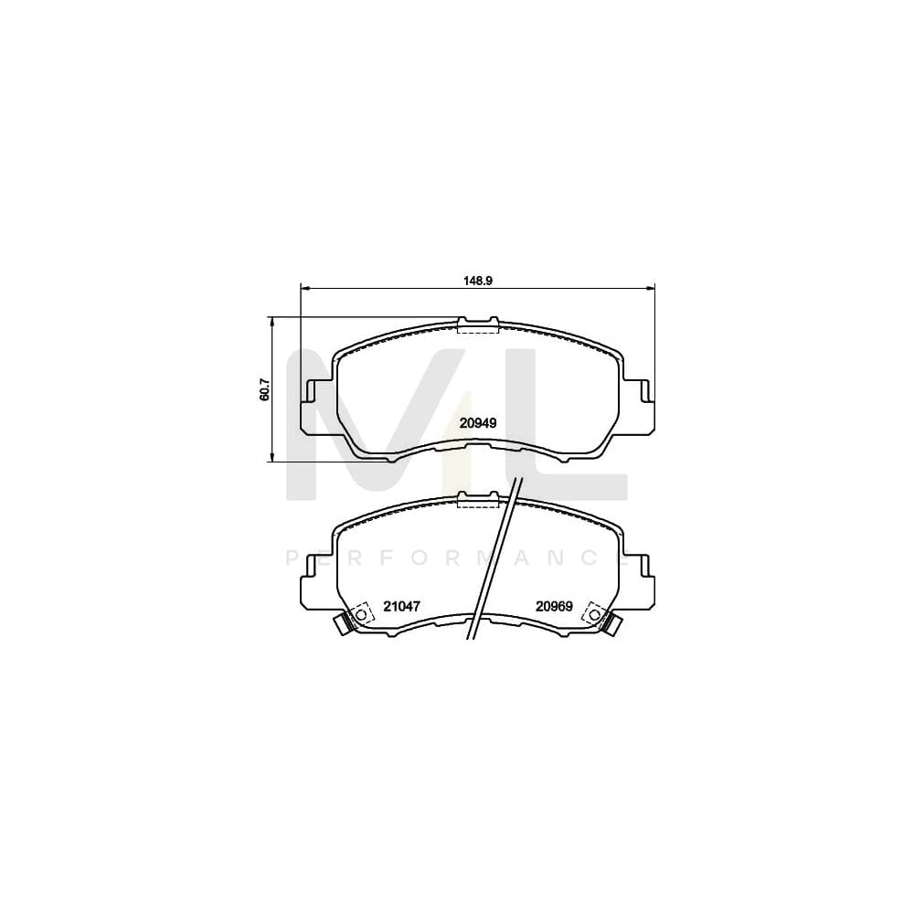 Hella 8DB 355 040-521 Brake Pad Set For Mitsubishi Eclipse Cross (Gk_) Not Prepared For Wear Indicator | ML Performance Car Parts