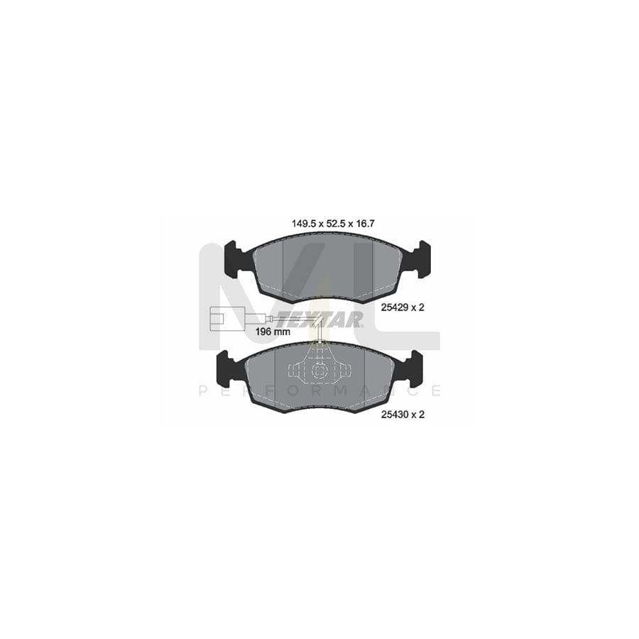 TEXTAR 2542901 Brake pad set with integrated wear warning contact