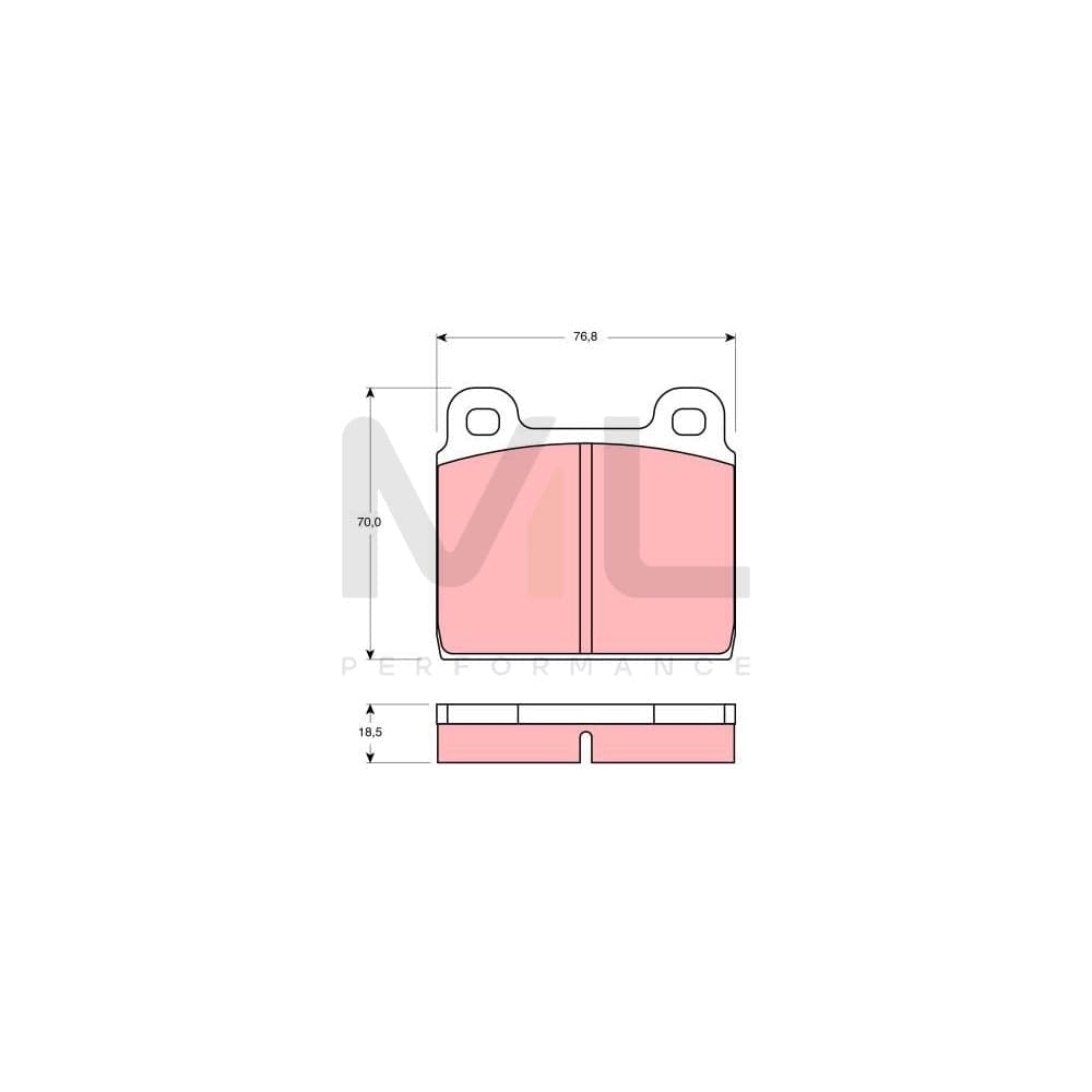 TRW Gdb407 Brake Pad Set For Vw Transporter Not Prepared For Wear Indicator