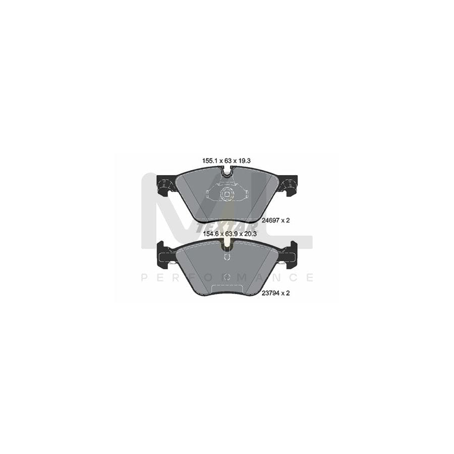 TEXTAR 2469781 Brake pad set for BMW 5 Series epad, prepared for wear indicator
