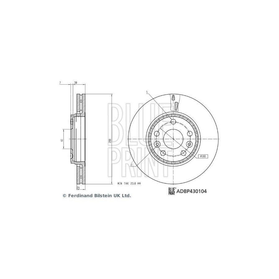 Blue Print Adbp430104 Brake Disc for Renault Kangoo
