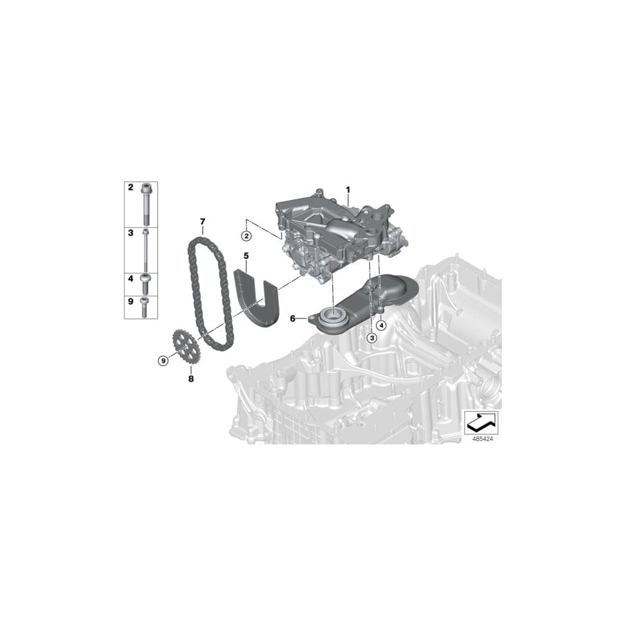 Genuine BMW 11418053444 F91 F93 F90 Chain Guard Oil Pump (Inc. M5 & M8)