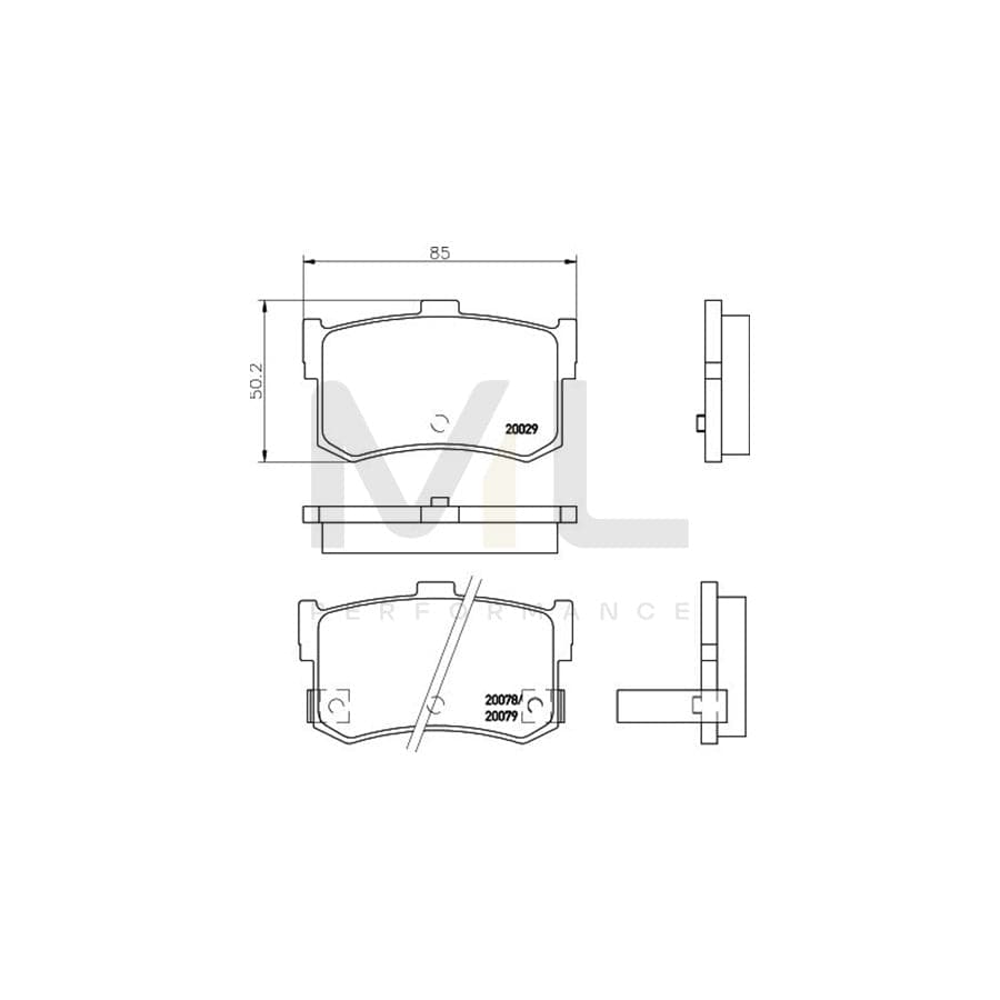 TEXTAR 2002901 Brake pad set with acoustic wear warning