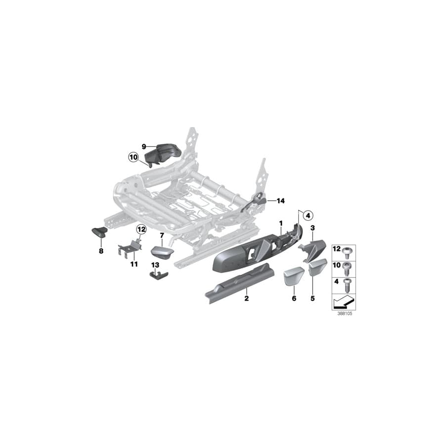Genuine BMW 52107308185 F34 F31 F30 Cover, Belt Catch Left VENETOBEIGE (Inc. 320i ed, 428i & 316d)
