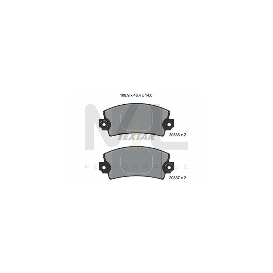 TEXTAR 2033602 Brake pad set with acoustic wear warning