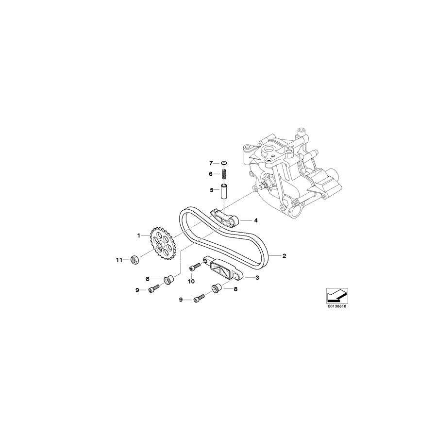 Genuine BMW 11417838521 E93 E92 Sprocket (Inc. M3)