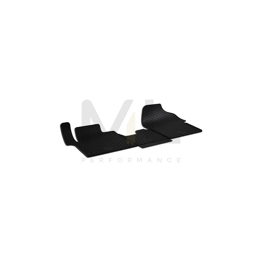 WALSER Tailored 50827 Floor mat set Elastomer, Front, Quantity: 3, Black