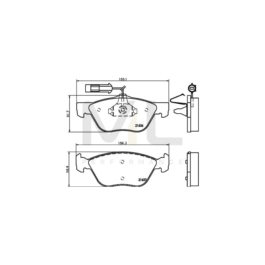 TEXTAR 2163602 Brake pad set with integrated wear warning contact