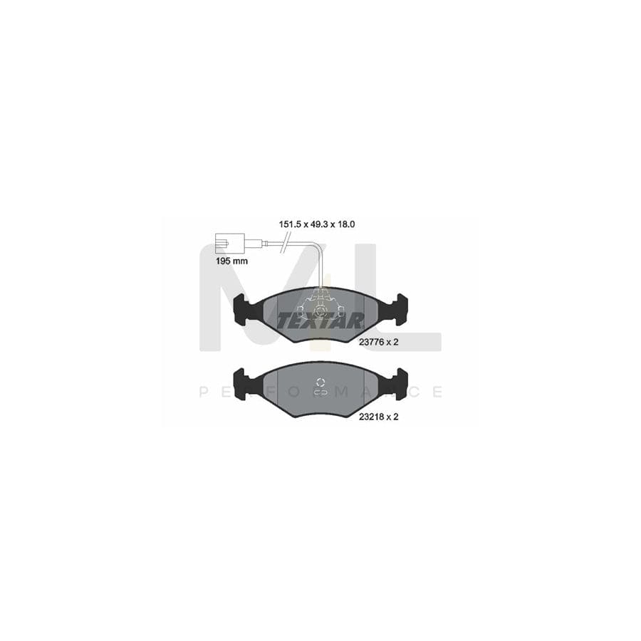 TEXTAR 2377601 Brake pad set with integrated wear warning contact