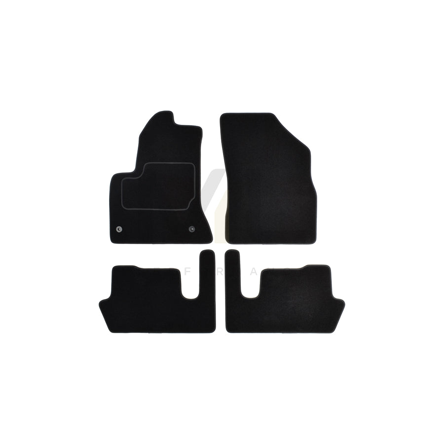 CUSTOPOL Tailored CIT120C Floor mat set for CITROテ起 C4 I Picasso (UD) Textile, Front and Rear, Quantity: 4, Black