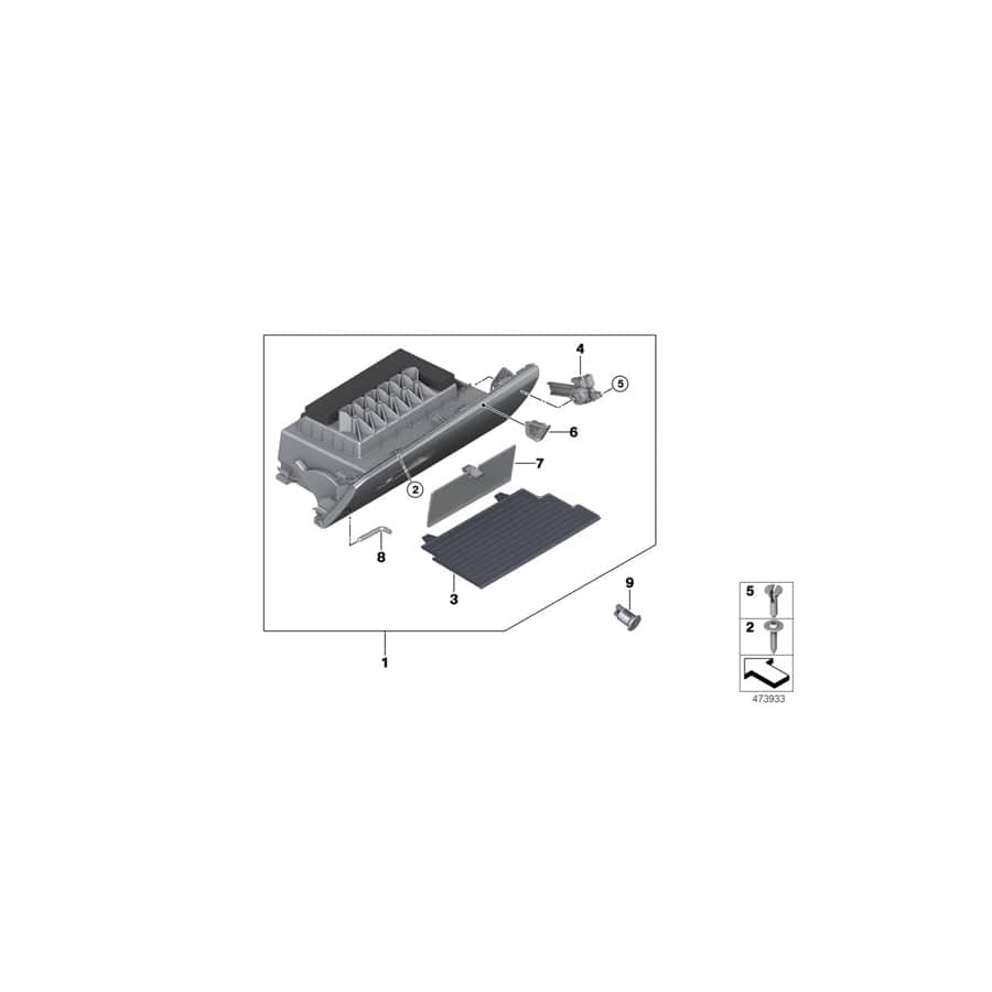Genuine BMW 51169393151 F39 F48 Pin Glove Compartment Damper (Inc. X2 28iX, X1 16d & X2 18i)