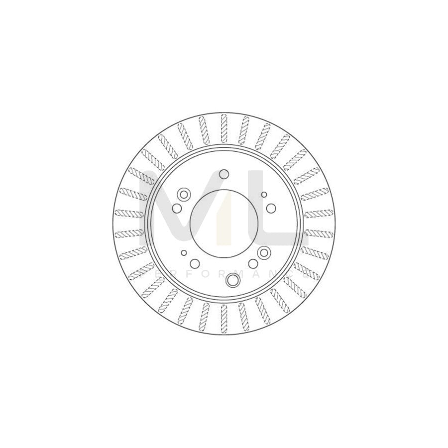 TRW DF6191S Brake Disc for KIA Sorento I (JC) Vented, Painted - 1 piece