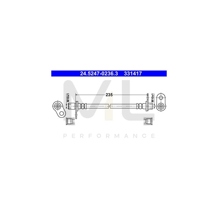ATE 24.5247-0236.3 Brake Hose 235mm