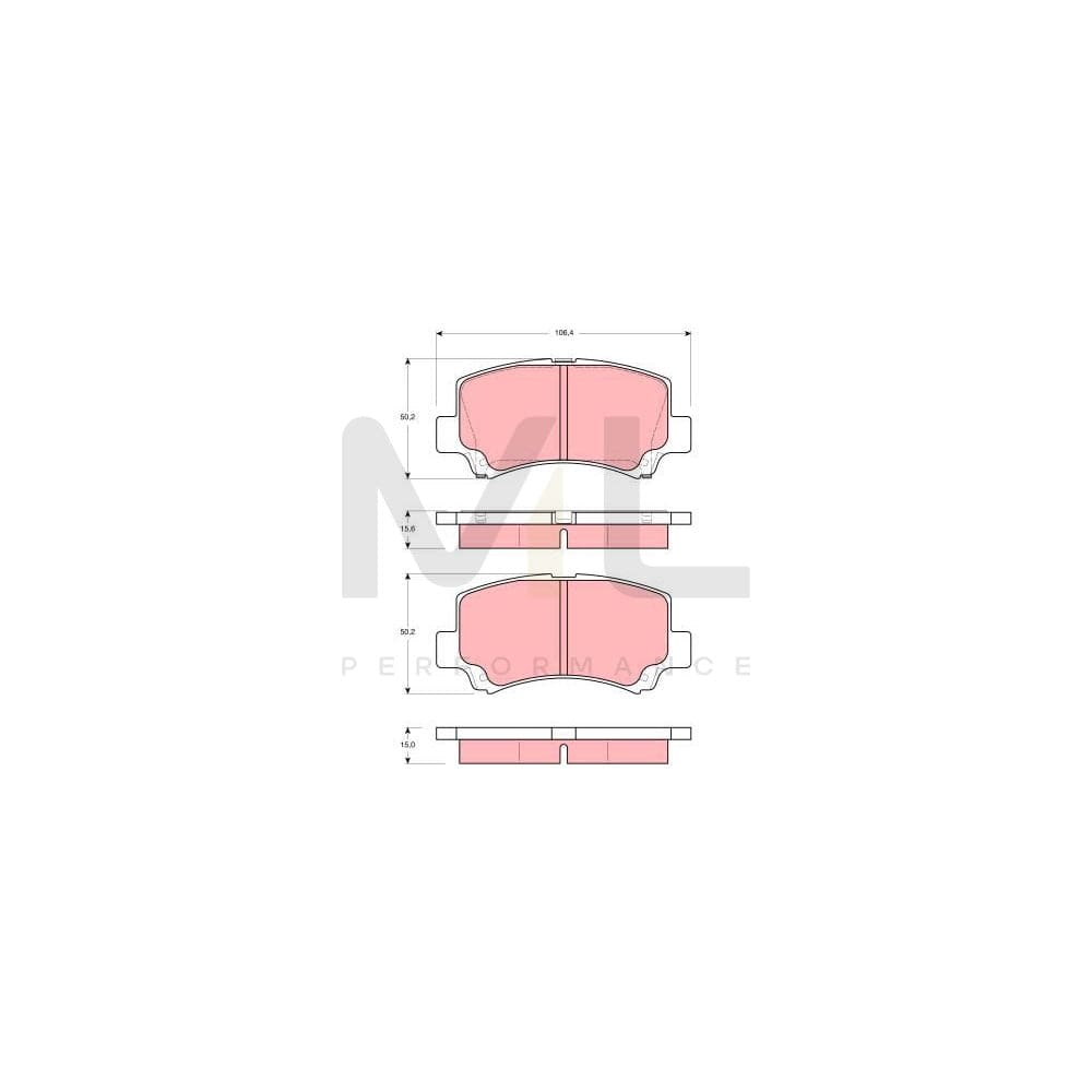 TRW Gdb3221 Brake Pad Set Not Prepared For Wear Indicator, With Accessories
