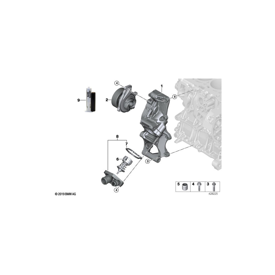 Genuine BMW 11518591069 F45 F46 F48 Water Pump (Inc. X1 25dX, X1 18d & 218dX)