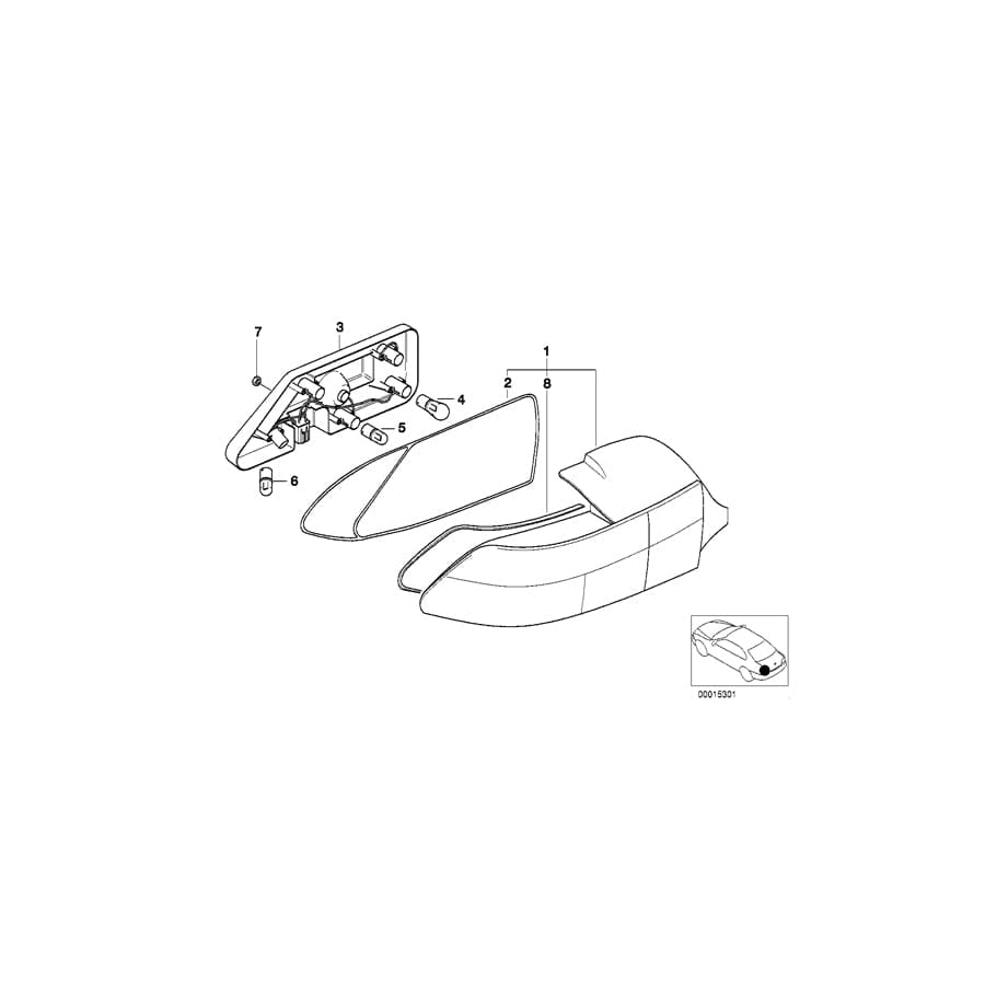 Genuine BMW 63218389711 E36 Tail Light Left (Inc. Z3)