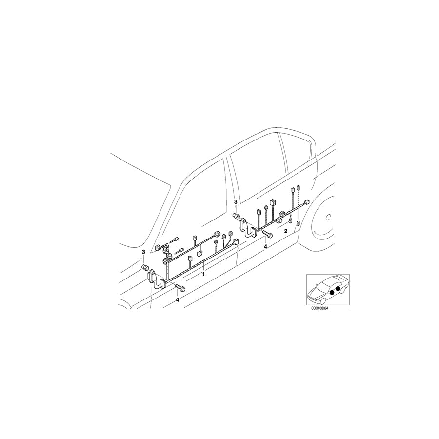 Genuine BMW 61126966558 E60 E61 Wiring Co-Drivers Side (Inc. 530xd, 550i & 525i)