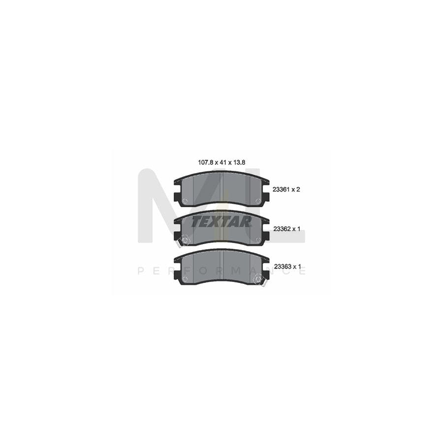 TEXTAR 2336101 Brake pad set with acoustic wear warning