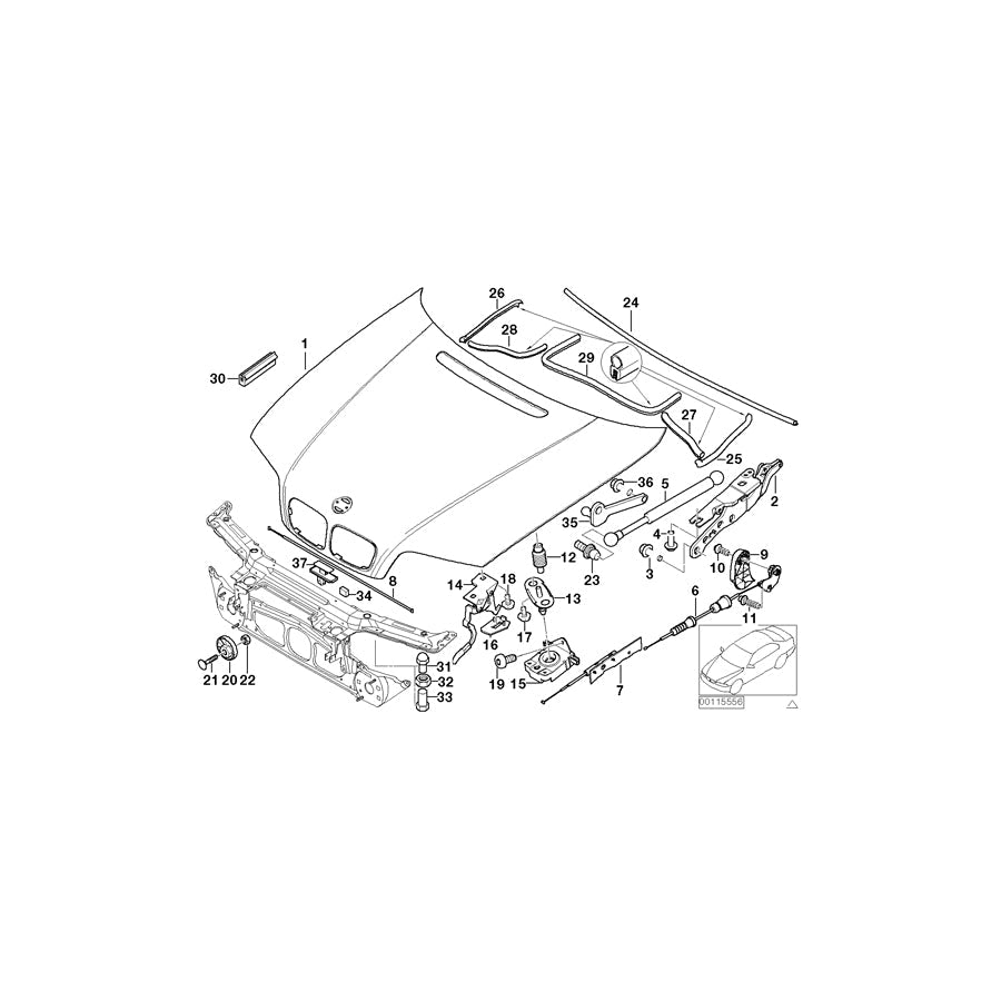 Genuine BMW 41618238461 E46 Hood (Inc. 320i, 318i & 328i)