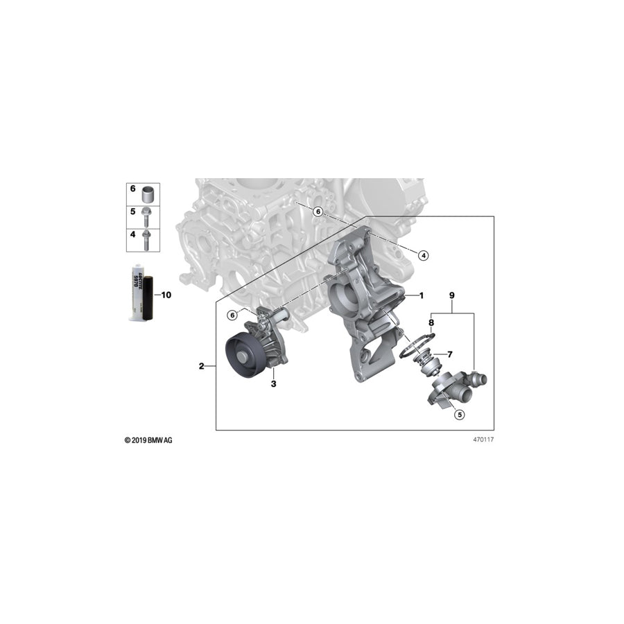 Genuine BMW 11518591068 F55 F56 Water Pump (Inc. Cooper D & One D)