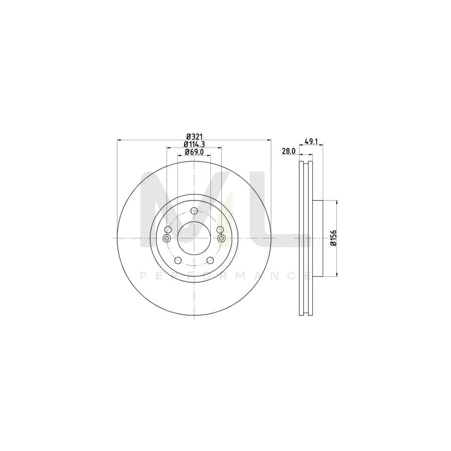 HELLA PRO 8DD 355 118-161 Brake Disc Internally Vented, Coated, without wheel hub, without wheel studs | ML Performance Car Parts