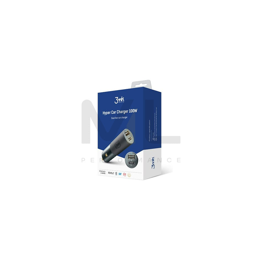3MK Hyper Car Charger 5903108464567 In-car charger Number of inlets/outlets: 2, Black